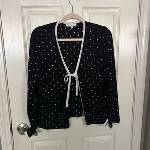 Vertigo Paris Black and White Polka Dot Cardigan